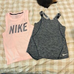 Nike Heather Gray (Youth Medium) Pink (Adult XS) Athletic Top Bundle